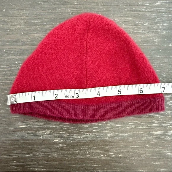 Red Envelope Baby Red 100% Cashmere Beanie Hat OS - Picture 4 of 5